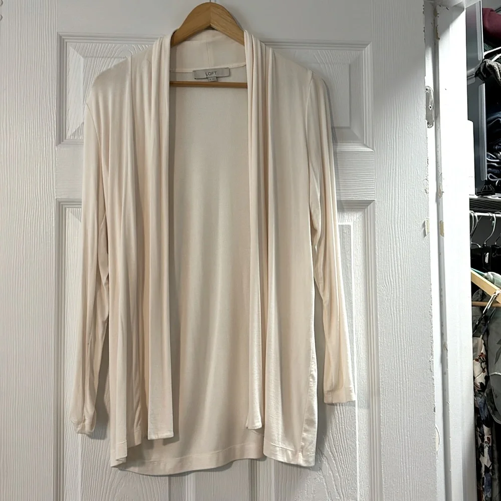 Loft Ribbed Long Open Cardigan - Picture 2 of 3